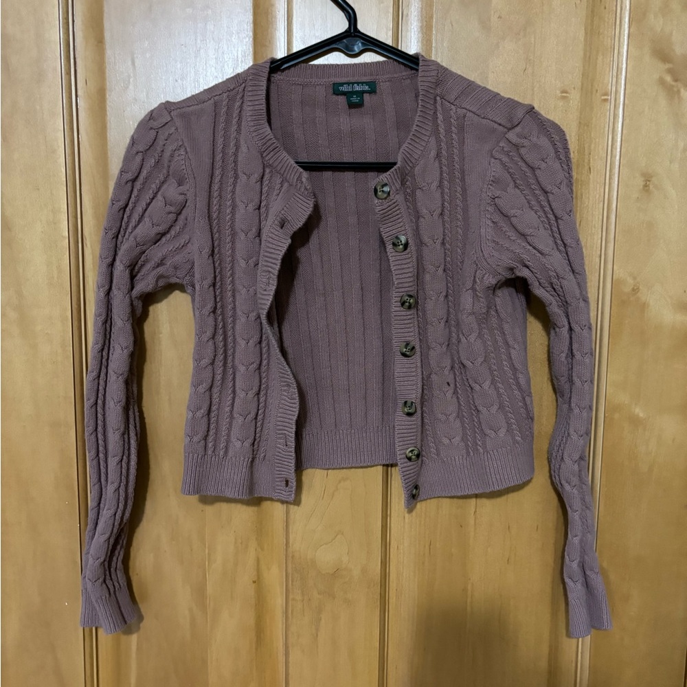 Pink Dress Cropped Sweater. 50’s Style. Size M